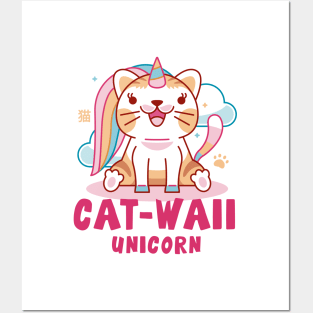 Aesthetic Unicorn Cat Kawaii Posters and Art